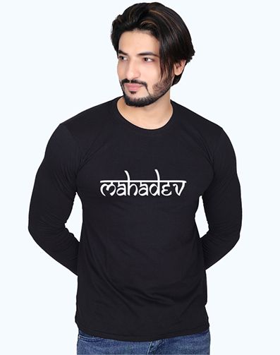 Mahadev Men’s Full Sleeve T-Shirt – Pure Cotton Comfort