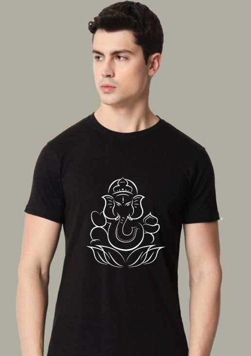 ganpati half sleeve men round neck t-shirt