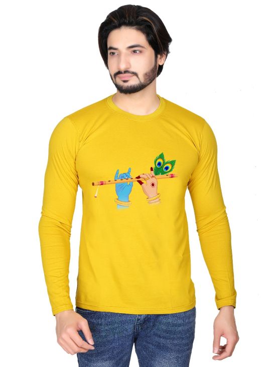 krishna full sleeve men round neck t-shirt