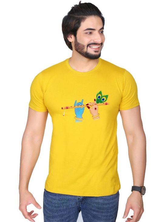 krishna half sleeve men round neck t-shirt