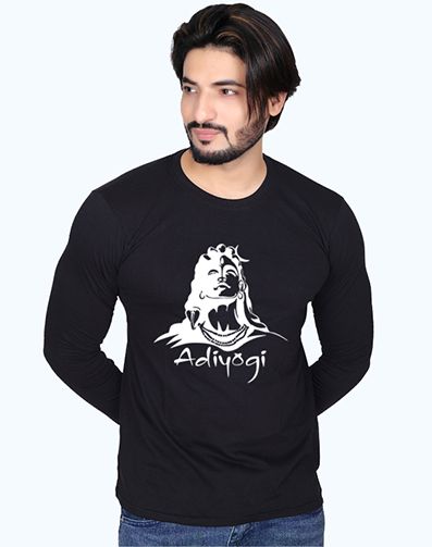 adiyogi full sleeve men round neck t-shirt