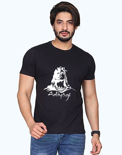 adiyogi half sleeve men round neck t-shirt