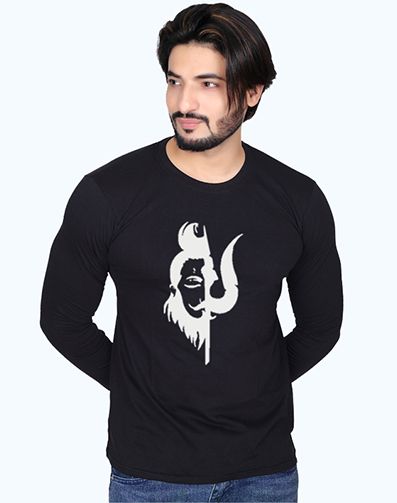 Shiva Full Sleeve Cotton Round Neck T-Shirt for Men