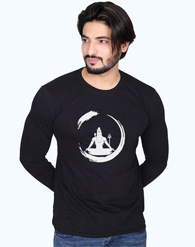 Bio-Wash Cotton Shiva Full Sleeve T-Shirt for Men