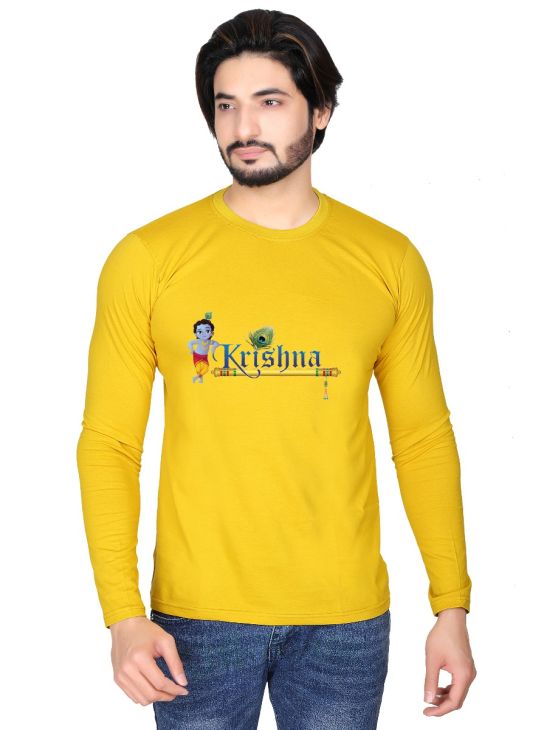 Men’s Krishna Relaxed Fit Full Sleeve T-Shirt | Printonn