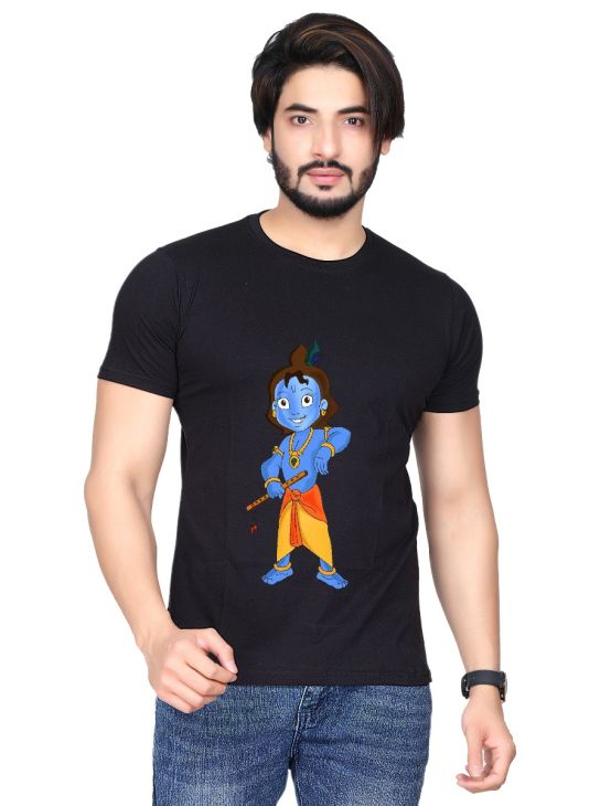 krishna half sleeve men round neck t-shirt