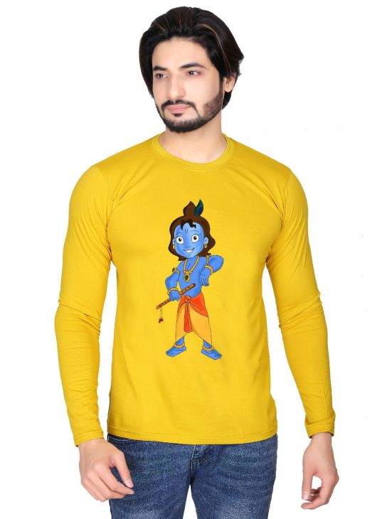 Krishna Full Sleeve Round Neck T-Shirt – Bio-Wash Soft | Printonn