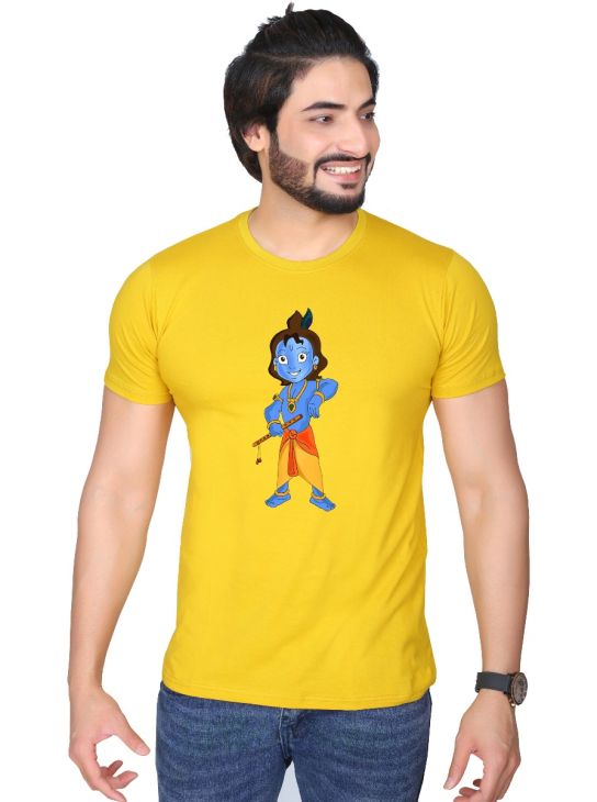 krishna half sleeve men round neck t-shirt