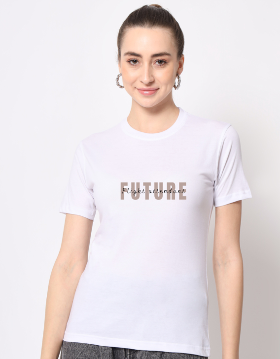 Future Travel half sleeve women round neck t-shirt