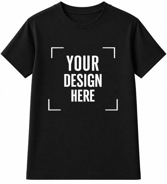 custom black half sleeve round neck t-shirt