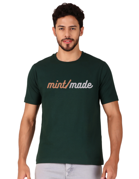 mint/made half sleeve men round neck t-shirt