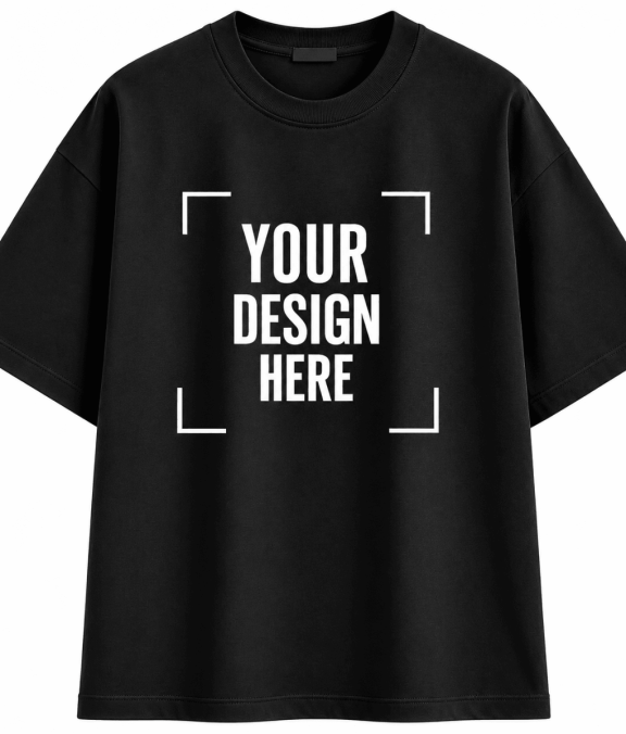 Black Oversize  half sleeve round neck t-shirt