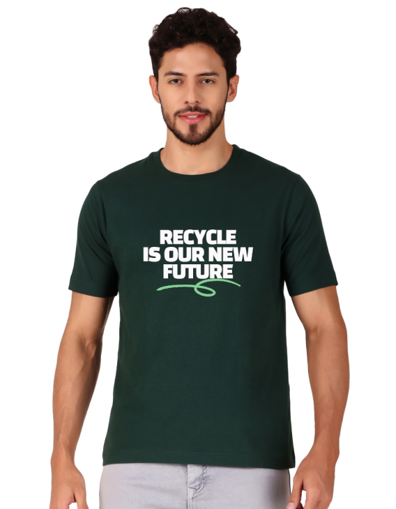 recycle future half sleeve men round neck t-shirt