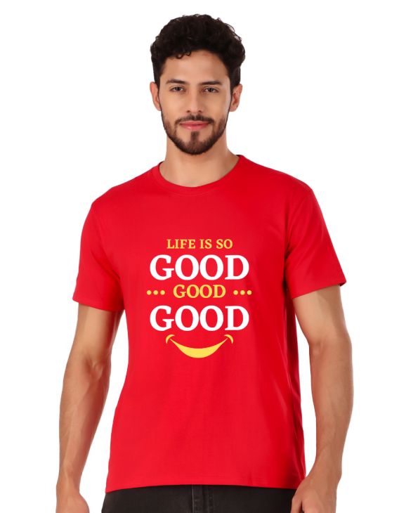 good life half sleeve men round neck t-shirt