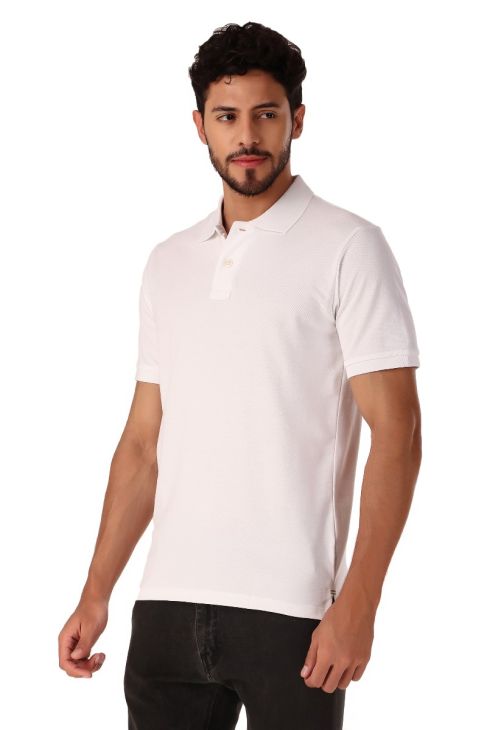 white polo  men polo neck t-shirt