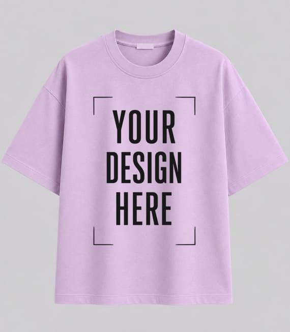 Lavendar Oversize  half sleeve round neck t-shirt