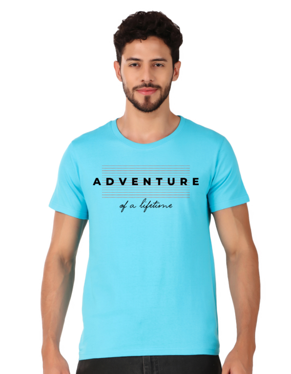 adventure half sleeve men round neck t-shirt