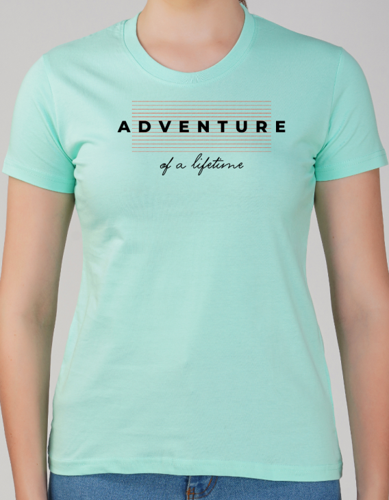 adventure half sleeve women round neck t-shirt