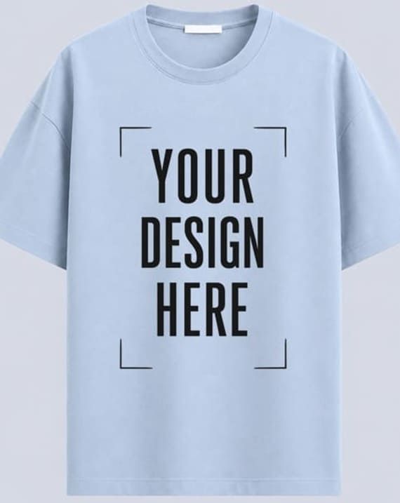 Sky Blue Oversize  half sleeve round neck t-shirt