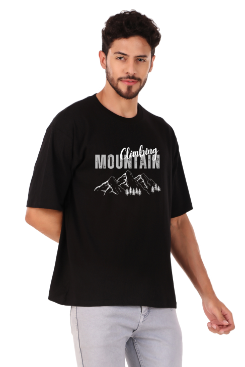 mountain half sleeve men round neck t-shirt