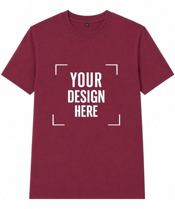Maroon Round nack half sleeve men round neck t-shirt