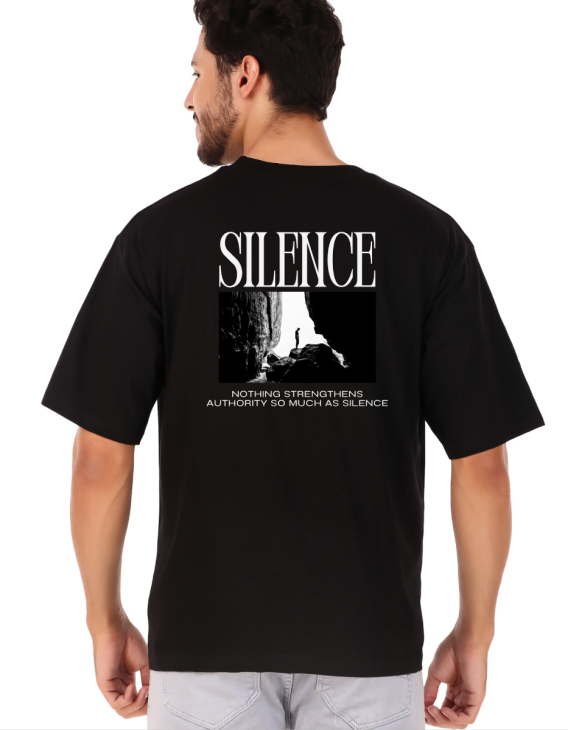 silence half sleeve men round neck t-shirt