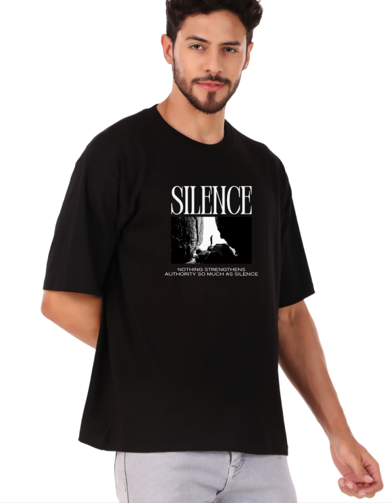 silence half sleeve men round neck t-shirt