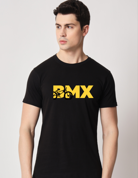 Bmx half sleeve men round neck t-shirt