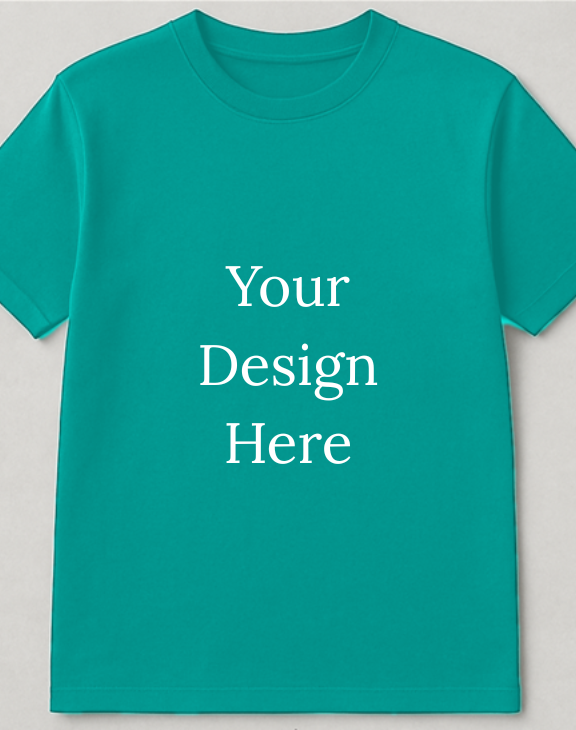 Teal  half sleeve men round neck t-shirt