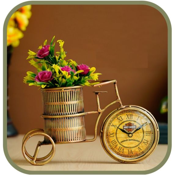 Clock with Flower Holder