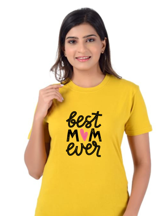 Best Mon Ever half sleeve women round neck t-shirt