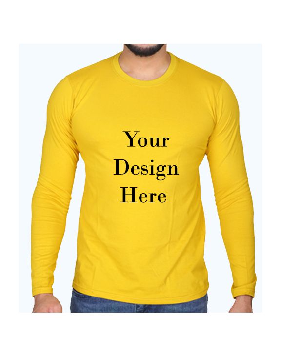 Custom Print full sleeve men round neck t-shirt