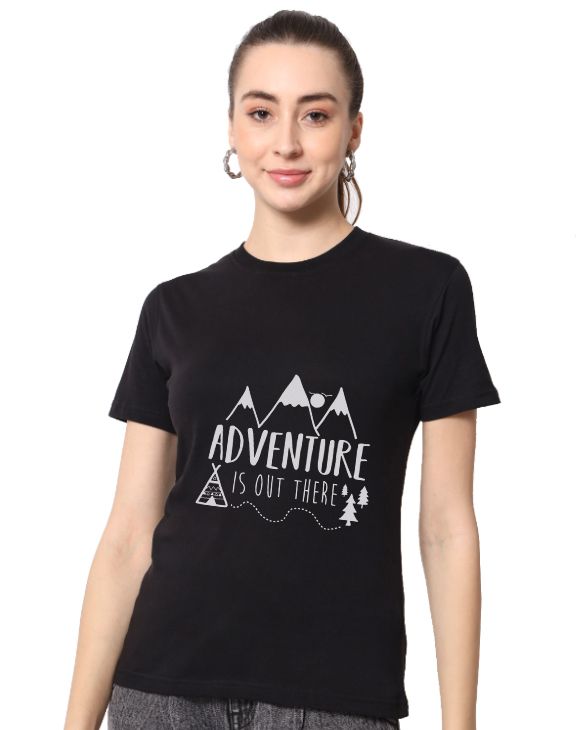 adventure half sleeve women round neck t-shirt