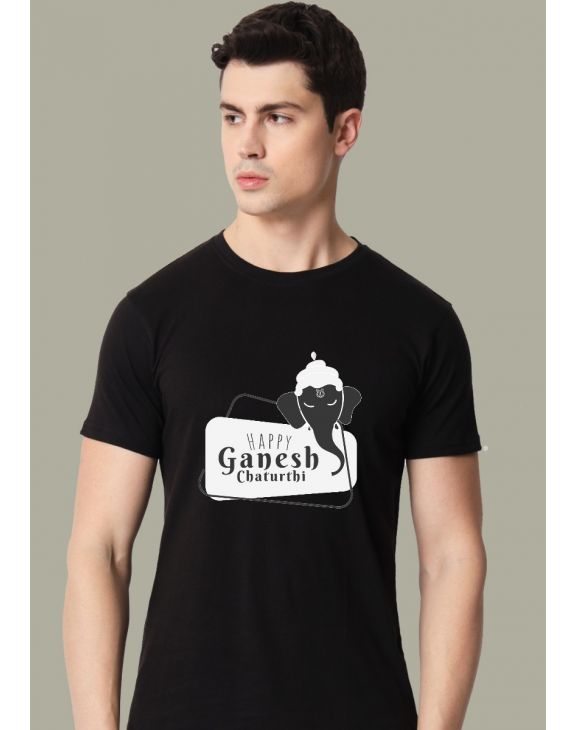 ganpati half sleeve men round neck t-shirt