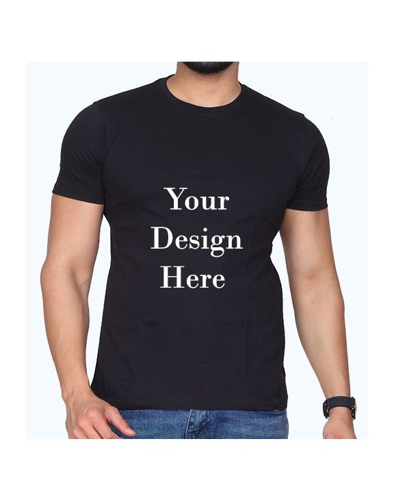 Custom Print half sleeve men round neck t-shirt