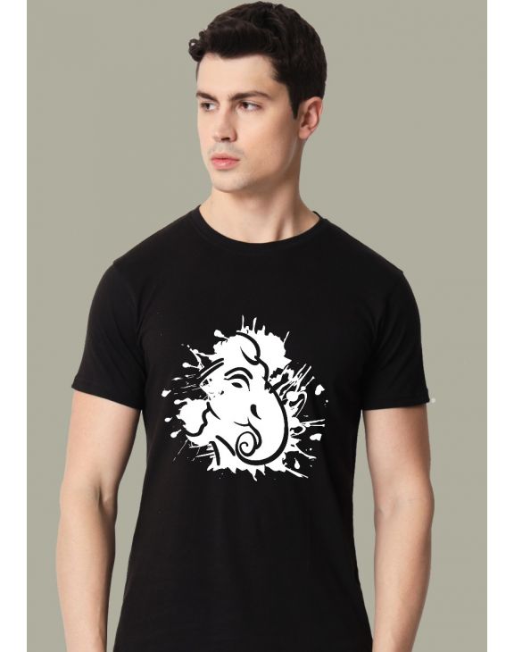 ganpati half sleeve men round neck t-shirt