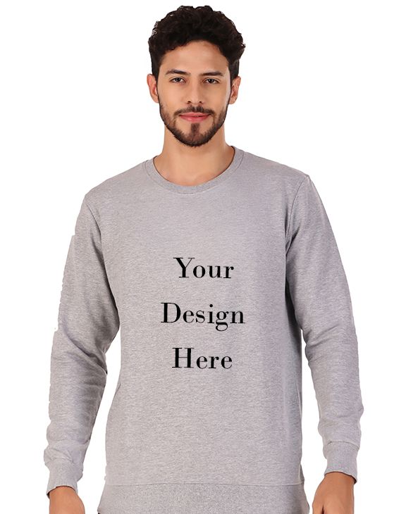 Custom Sweatshirt grey melange men