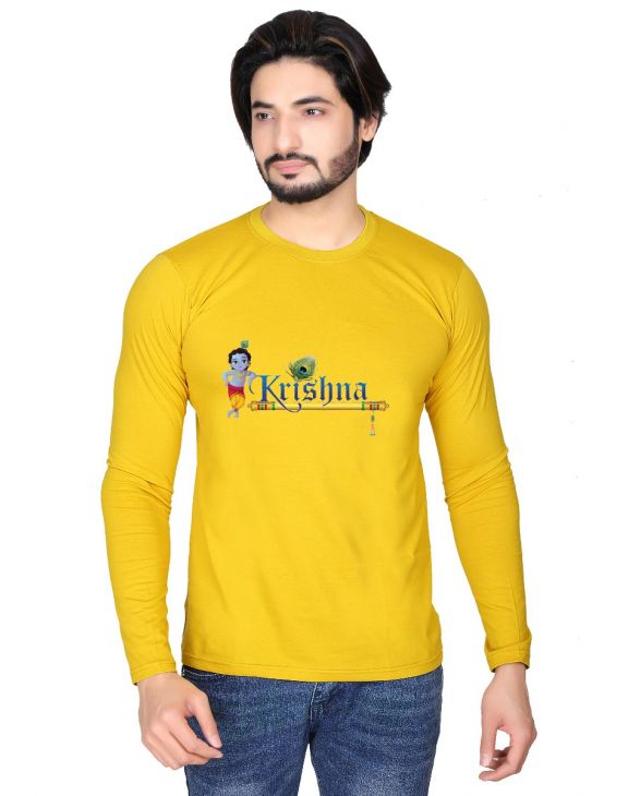 krishna full sleeve men round neck t-shirt