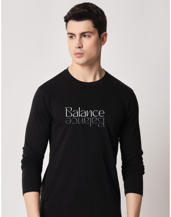 Balance full sleeve men round neck t-shirt