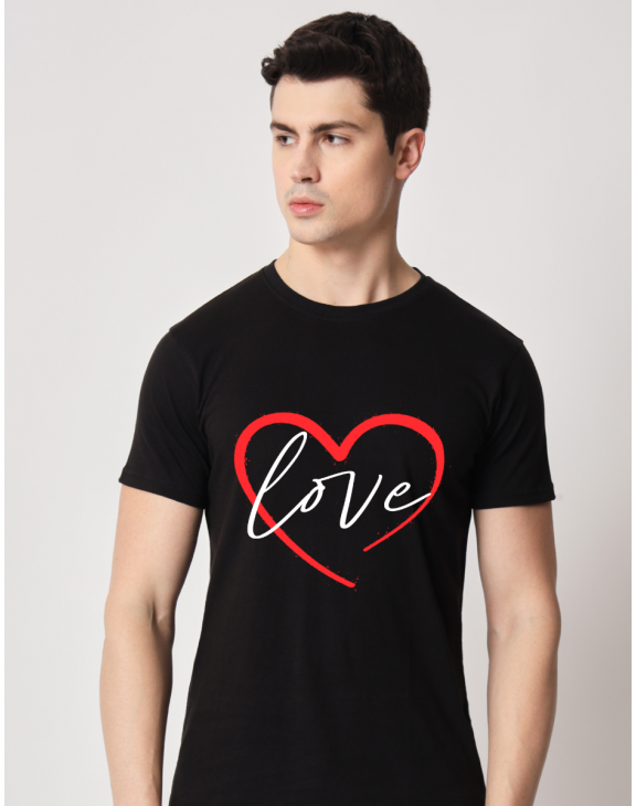 Love half sleeve men round neck t-shirt