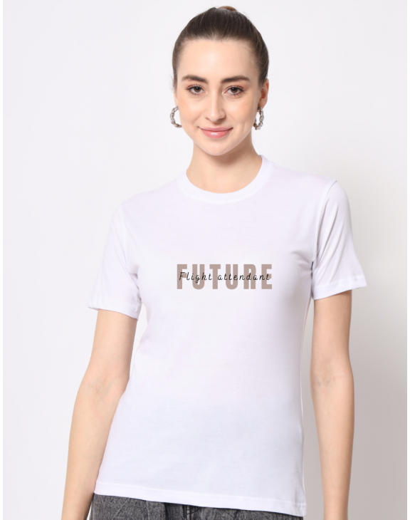 Future Travel half sleeve women round neck t-shirt