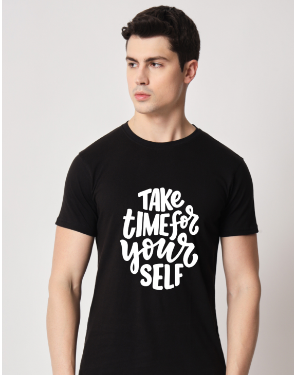 Take Time For Self half sleeve men round neck t-shirt
