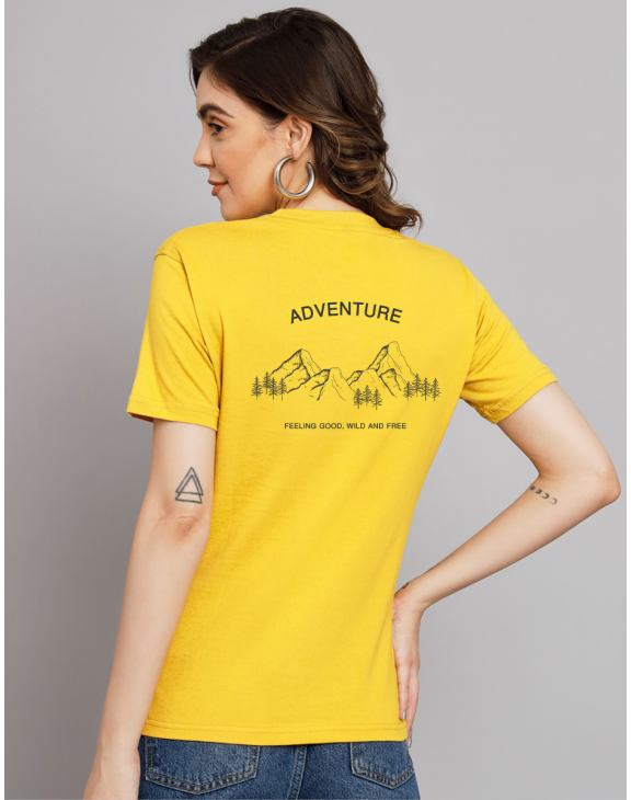 Adventure half sleeve women round neck t-shirt