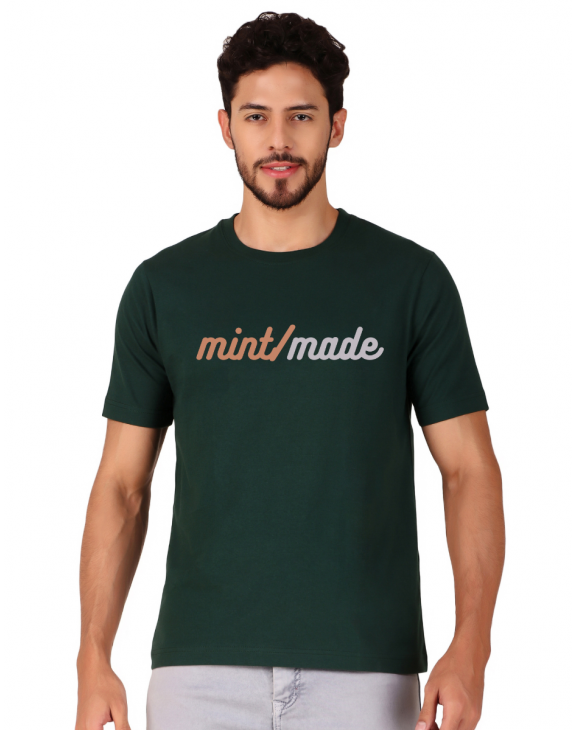 mint/made half sleeve men round neck t-shirt