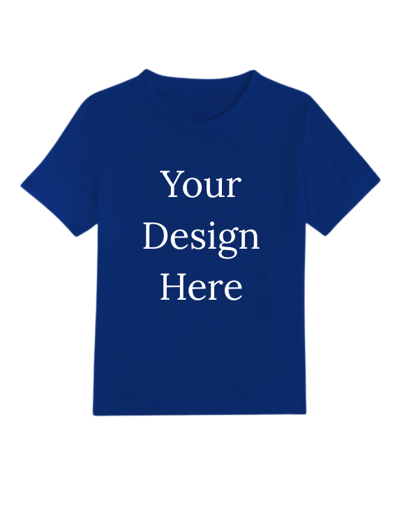 Kids Custom Round Neck Design Half Sleeve Blue T Shirt