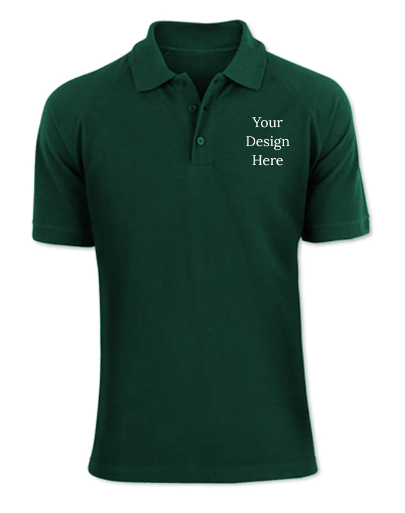 Custom Bottle Green Men Polo Neck T-shirt