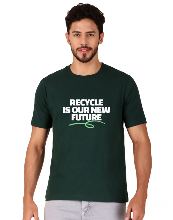 recycle future half sleeve men round neck t-shirt
