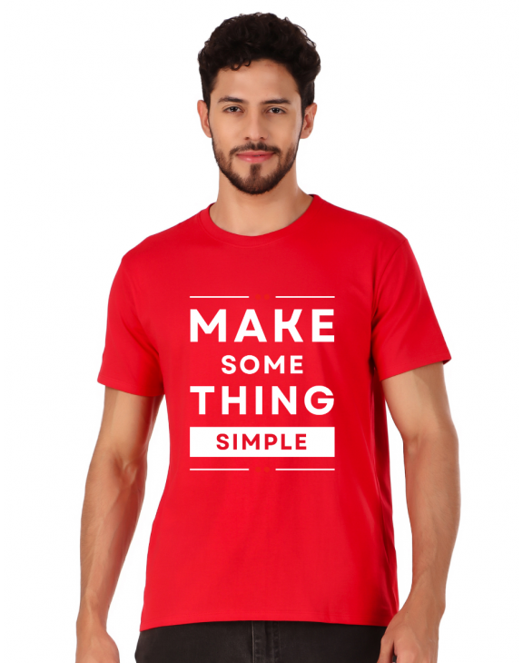 make some thing simple half sleeve men round neck t-shirt