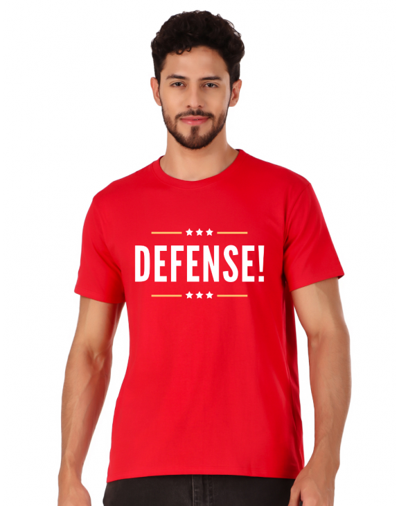 defence half sleeve men round neck t-shirt