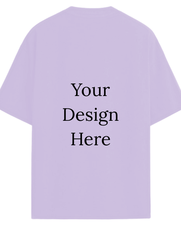 Lavendar Oversize  half sleeve men round neck t-shirt